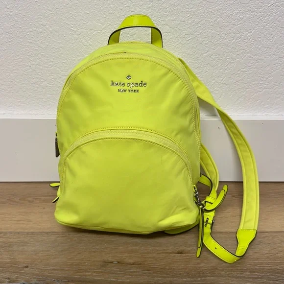 kate spade | Bags | Kate Spade Backpack Neon Yellow Green  display picture 2